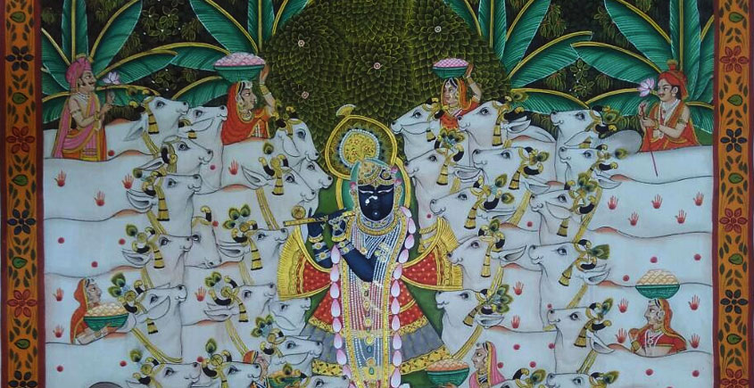 Pichwai Painting ~ Gokul Van ~ { 2 X 3 Feet }